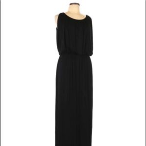 Black Maxi Column Dress with Built in Liner